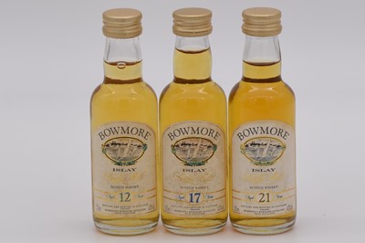 Lot 39 - Bowmore, Islay malt whisky, 12yo, 17yo, and 21yo.