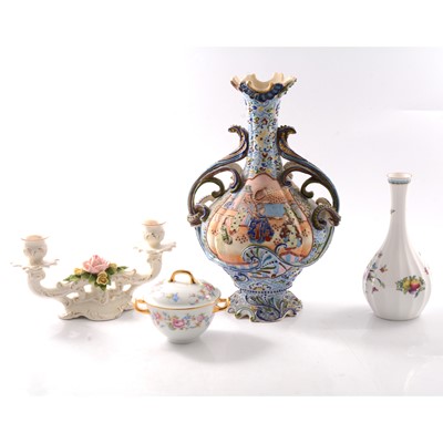 Lot 58 - Japanese Satsuma vase, other decorative ceramics