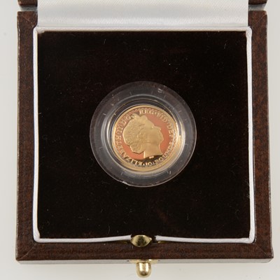 Lot 342 - Elizabeth II gold 10 Pound coin, 1999, Britannia 1/10oz Proof, boxed.