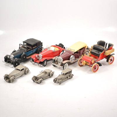 Lot 169 - Franklin Mint collection of Vintage Cars, Model ships and pewter cars.