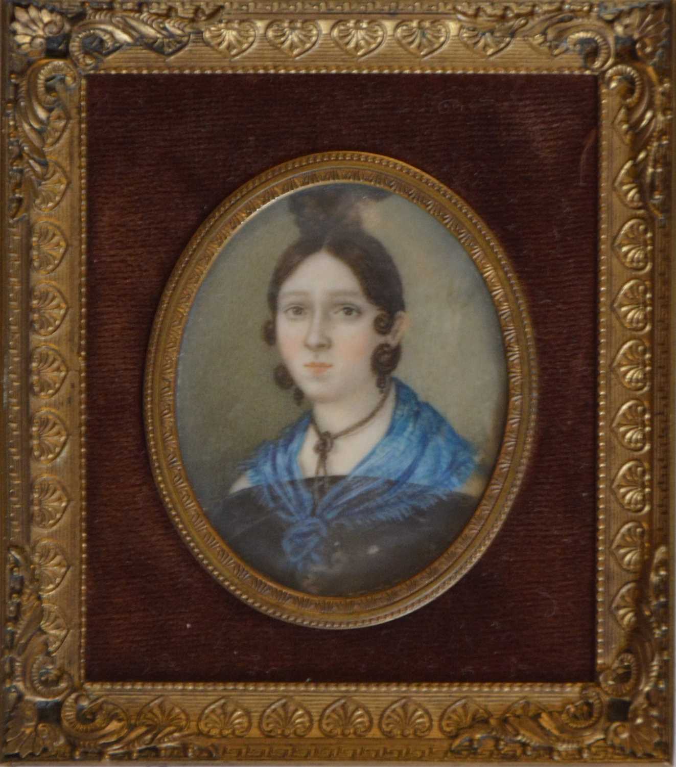 Lot 454 - A Jelinek(?), miniature portrait of a lady, and another miniature portrait of a lady