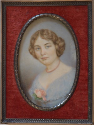 Lot 454 - A Jelinek(?), miniature portrait of a lady, and another miniature portrait of a lady