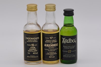 Lot 6 - Cadenhead's Black Label miniature series: Ardbeg, three bottlings