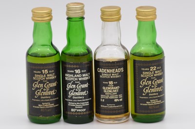 Lot 220 - Cadenhead's Black Label miniature series: Glen Grant, four bottlings