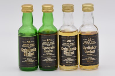 Lot 222 - Cadenhead's Black Label miniature series, four assorted whiskies