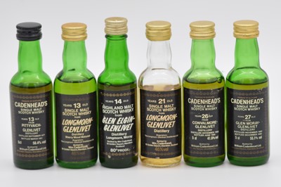 Lot 223 - Cadenhead's Black Label miniature series: six assorted whiskies