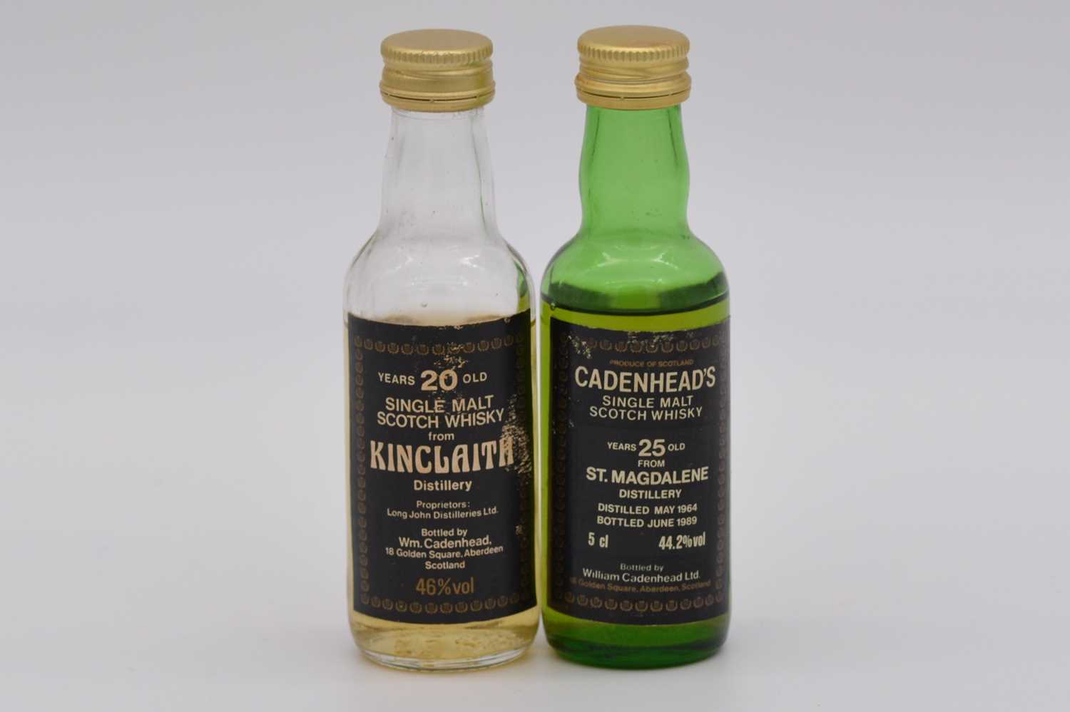 Lot 209 - Cadenhead's Black Label miniature series: two Lowland whiskies