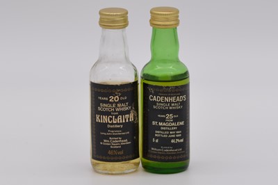 Lot 209 - Cadenhead's Black Label miniature series: two Lowland whiskies