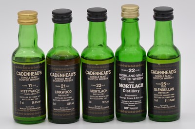 Lot 211 - Cadenhead's Black Label miniature series: five Speyside whiskies