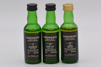 Lot 212 - Cadenhead's Black Label miniature series: three assorted whiskies