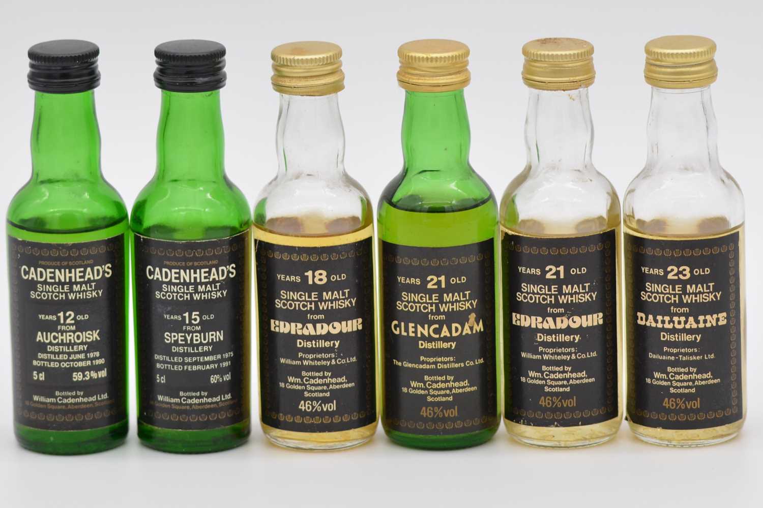 Lot 9 - Cadenhead's Black Label miniature series: six Highland whiskies