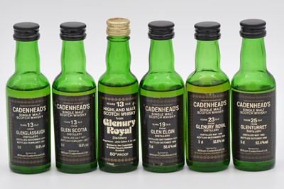 Lot 10 - Cadenhead's Black Label miniature series: six single Highland malt whiskies