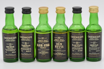 Lot 215 - Cadenhead's Black Label miniature series: six Highland whiskies