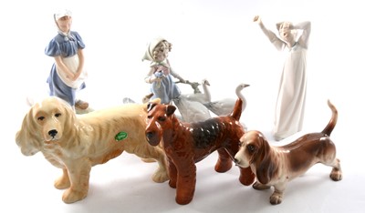 Lot 49 - Collection of decorative figurines and ornaments, including Lladro, Nao, etc