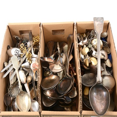 Lot 115 - Silver-plated table spoons, forks and teaspoons