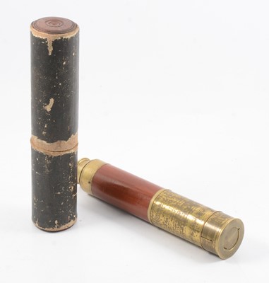 Lot 114 - Victorian J P Cutts brass five draw telescope.