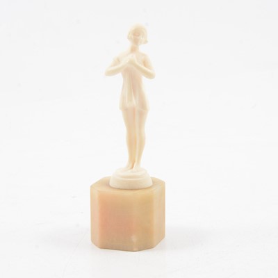 Lot 1016 - Louis Sasson, an Art Deco carved ivory sculpture of a woman