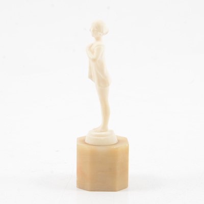 Lot 1016 - Louis Sasson, an Art Deco carved ivory sculpture of a woman