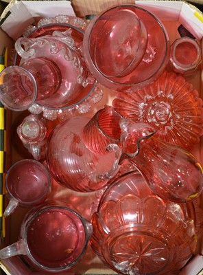 Lot 37 - Collection of ruby and cranberry glass, Victorian and later