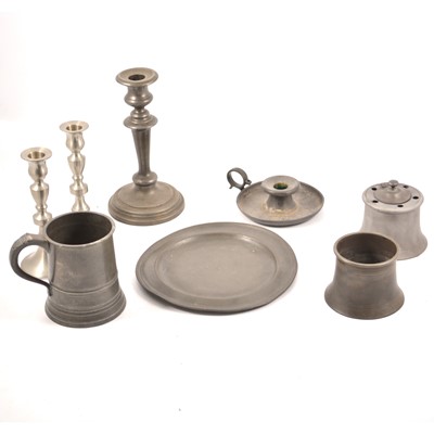 Lot 214 - Quantity of pewter, antique and modern