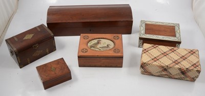 Lot 177 - Mahogany tea caddy, and other cigar and gloves boxes