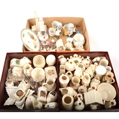 Lot 32 - Carlton china crested model of an aeroplane, other crested china and other ornaments