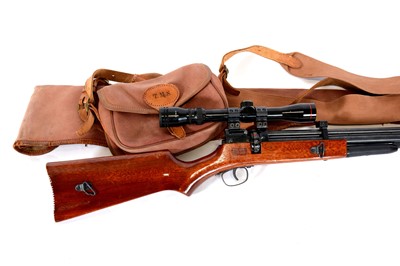 Lot 297 - Bolt action air rifle with telescopic sight, together with Brady slip case and cartridge bag