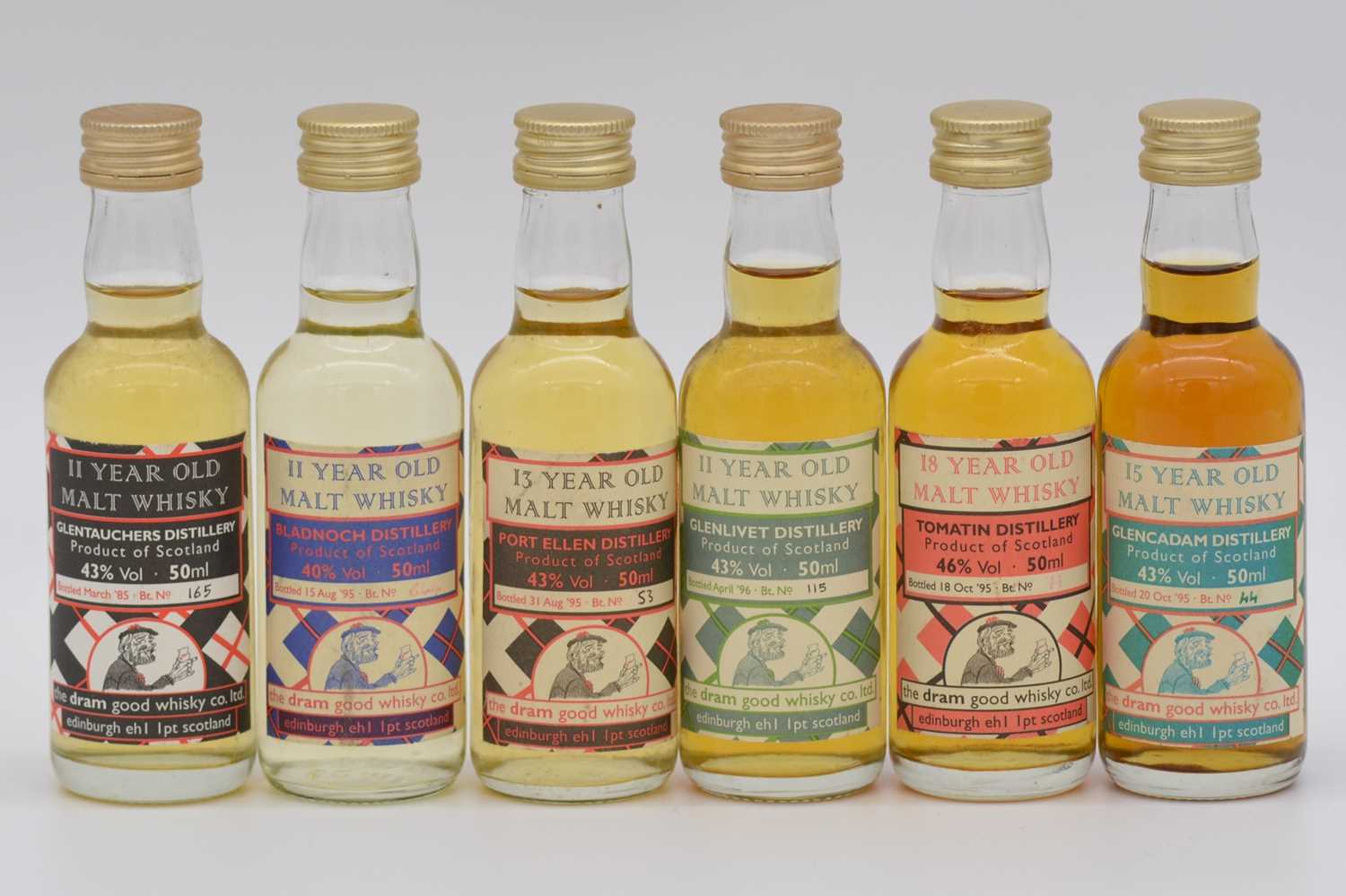 Lot 86 - Six miniature bottlings from The Dram Good Whisky Co. Ltd