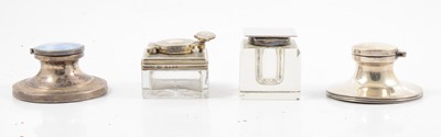 Lot 263 - A Victorian silver travelling inkwell and three others.