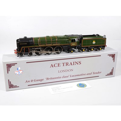 Lot 105 - ACE Trains O gauge electric locomotive with tender, BR 4-6-2, Britannia Class 'Firth of Forth'.