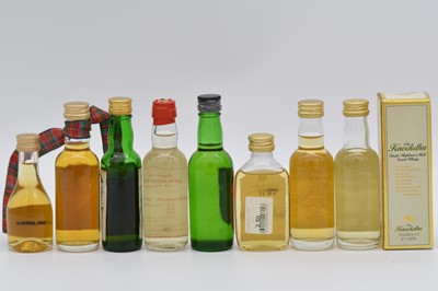 Lot 40 - Nine assorted bottles of miniature whisky, 1980s/ early 1990s.