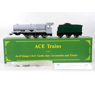 Lot 115 - ACE Trains O gauge electric locomotive with tender, a part built set, 4-6-0 Castle Class