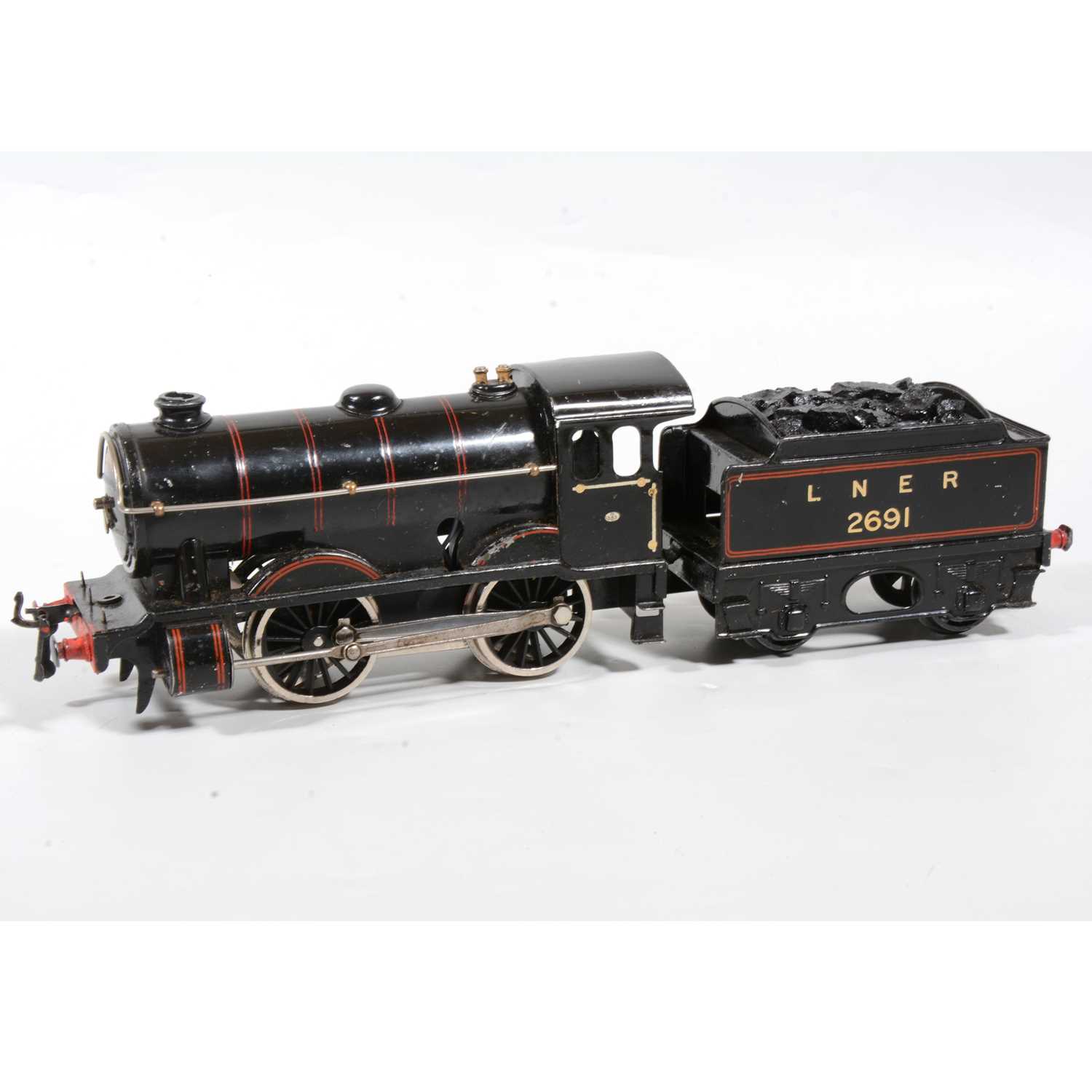 Lot 17 - Hornby O Gauge locomotive with tender, no.1 Special, 0-4-0, LNER black, 2691, converted to electric.