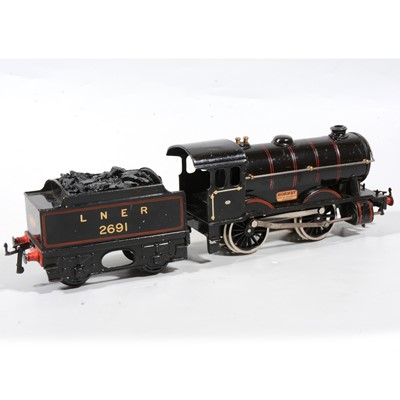 Lot 17 - Hornby O Gauge locomotive with tender, no.1 Special, 0-4-0, LNER black, 2691, converted to electric.