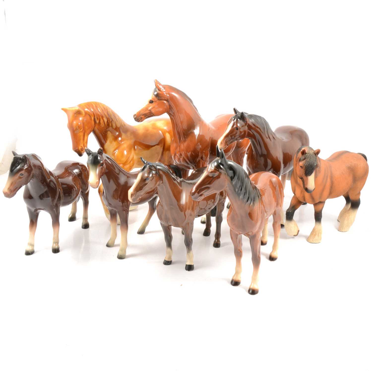 Lot 6 - Sixteen Beswick and other horse models