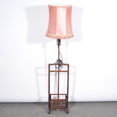 Lot 559 - Chinese carved hardwood adjustable standard lamp