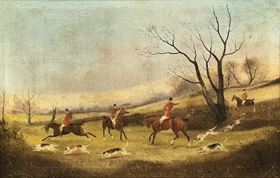 Lot 184 - Victorian School, Sporting landscape with Huntsman and Hounds