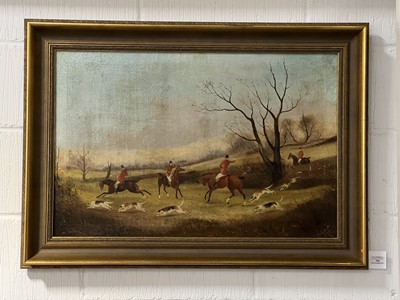 Lot 184 - Victorian School, Sporting landscape with Huntsman and Hounds