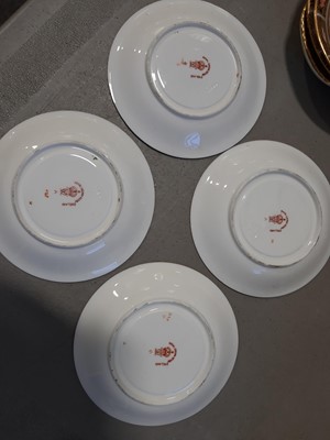 Lot 72 - A set of six Royal Crown Derby French pattern coffee cups and saucers, and a lobed dish