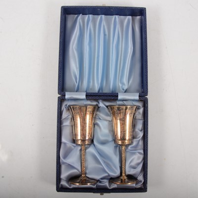 Lot 240 - Pair of silver goblets, Warwickshire Reproduction Silver, Birmingham 1972.