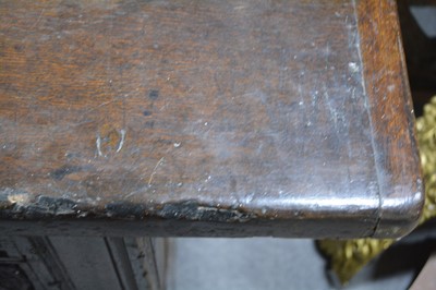 Lot 242 - Joined oak refectory table, in part 17th Century