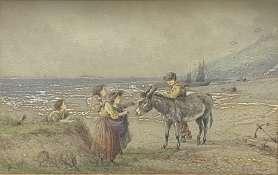 Lot 472 - Ascribed to Myles Birket Foster, Figures on a beach, a pair