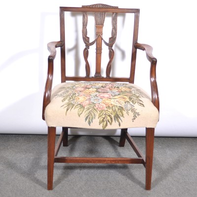 Lot 545 - George III mahogany elbow chair