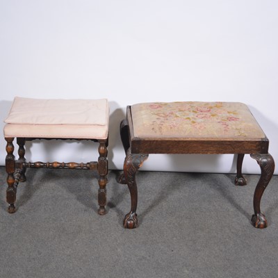 Lot 338 - Two oak stools