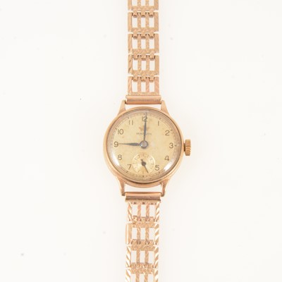 Lot 420 - Marvin - a lady's 9 carat yellow gold bracelet watch.