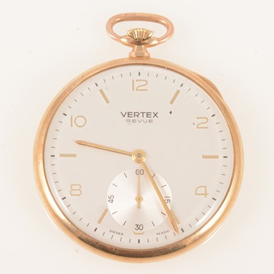 Lot 427 - Vertex - a 9 carat yellow gold  open face pocket watch