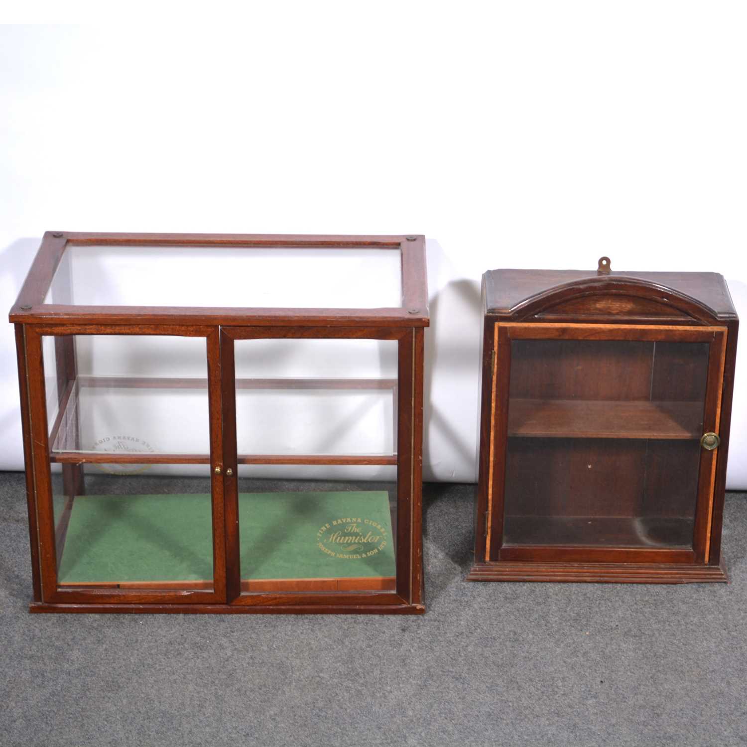 Lot 652 - "The Humistor" counter top cigar display case, and a wall cabinet