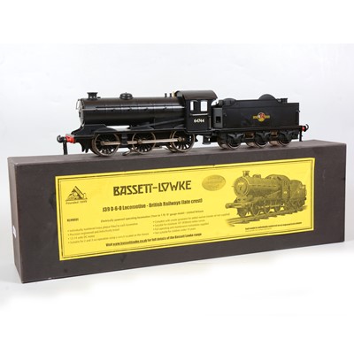 Lot 159 - Bassett-Lowke O gauge electric locomotive and tender, BR (late crest), 0-6-0, J39, 64744, black