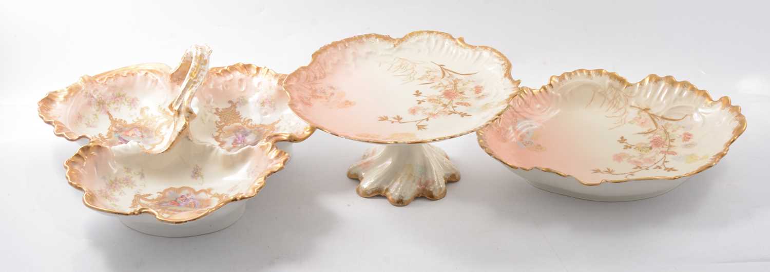 Lot 73 - Limoges blush ground dessert service.