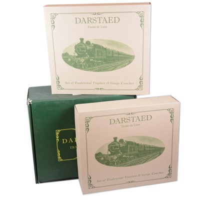 Lot 181 - Darstaed O gauge model railways five coach set, LNER, teak suburban clerestory bogie coaches